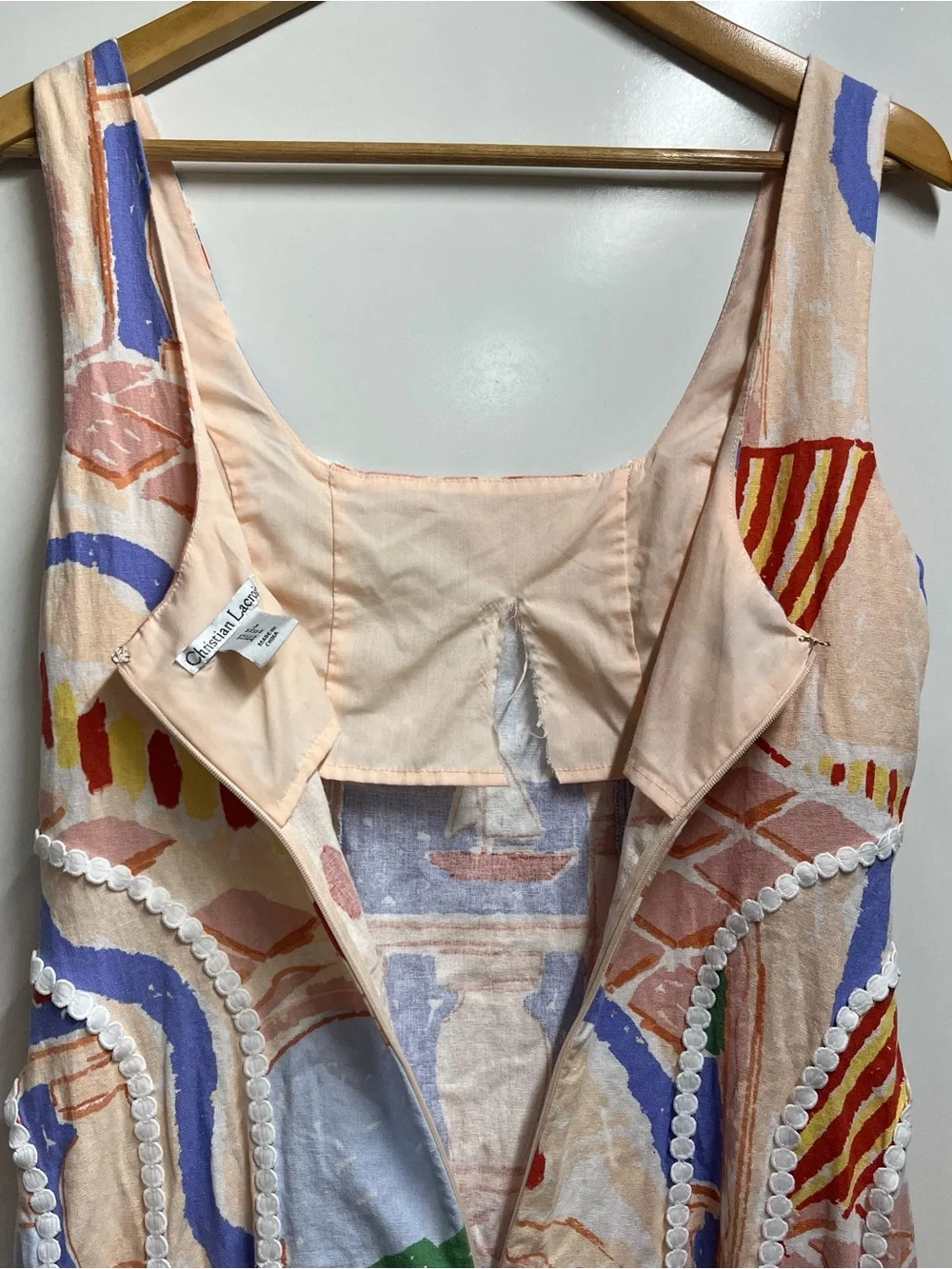 Christian Lacroix Linen Blend Scenic Coastal Print Maxi Dress Size medium - Picture 10 of 11